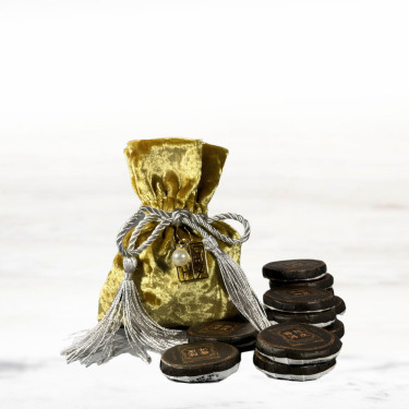 Пуэр Шу Чхэн Пи в форме таблеток с корками мандарина в мешочке